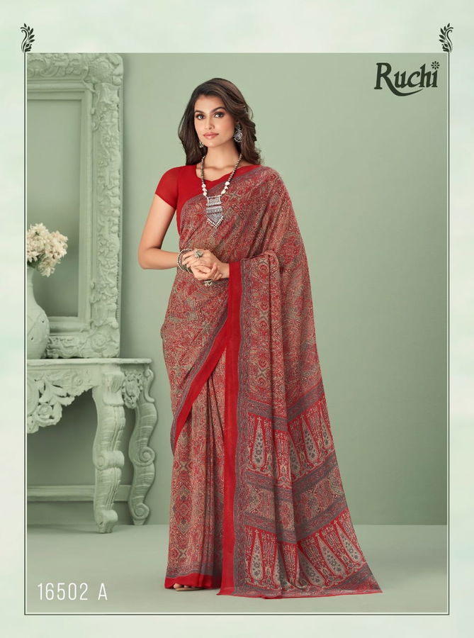 Ruchi Raga Wholesale Daily Wear Georgette Printed Sarees Catalog